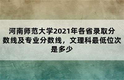 河南师范大学2021年各省录取分数线及专业分数线，文理科最低位次是多少