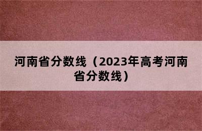 河南省分数线（2023年高考河南省分数线）
