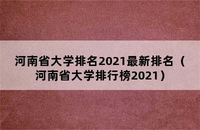 河南省大学排名2021最新排名（河南省大学排行榜2021）