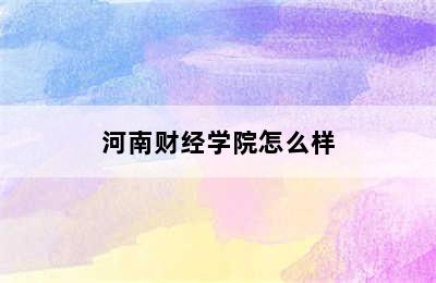 河南财经学院怎么样