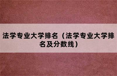 法学专业大学排名（法学专业大学排名及分数线）