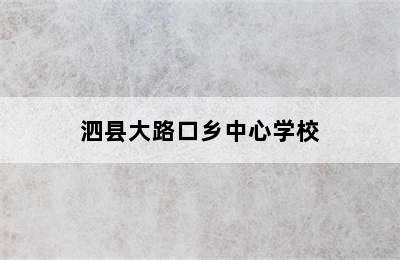 泗县大路口乡中心学校