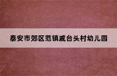 泰安市郊区范镇戚台头村幼儿园