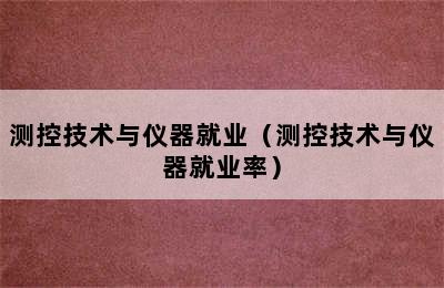 测控技术与仪器就业（测控技术与仪器就业率）