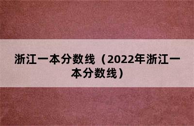 浙江一本分数线（2022年浙江一本分数线）