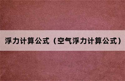 浮力计算公式（空气浮力计算公式）
