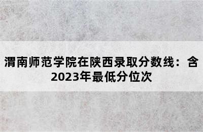 渭南师范学院在陕西录取分数线：含2023年最低分位次