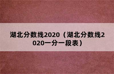 湖北分数线2020（湖北分数线2020一分一段表）