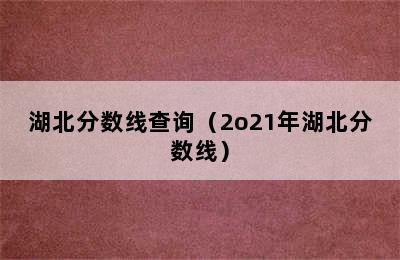 湖北分数线查询（2o21年湖北分数线）