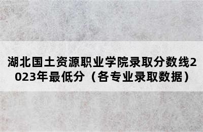 湖北国土资源职业学院录取分数线2023年最低分（各专业录取数据）