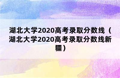 湖北大学2020高考录取分数线（湖北大学2020高考录取分数线新疆）