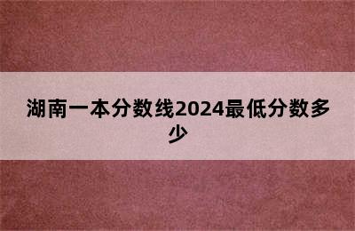 湖南一本分数线2024最低分数多少