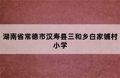 湖南省常德市汉寿县三和乡白家铺村小学