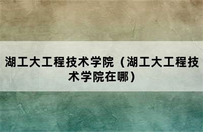 湖工大工程技术学院（湖工大工程技术学院在哪）