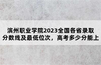 滨州职业学院2023全国各省录取分数线及最低位次，高考多少分能上