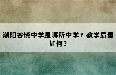 潮阳谷饶中学是哪所中学？教学质量如何？