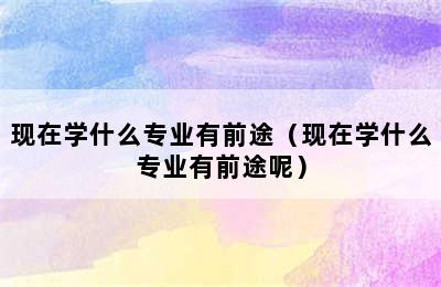 现在学什么专业有前途（现在学什么专业有前途呢）