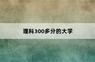 理科300多分的大学