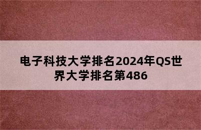 电子科技大学排名2024年QS世界大学排名第486