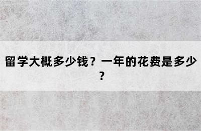 留学大概多少钱？一年的花费是多少？