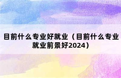 目前什么专业好就业（目前什么专业就业前景好2024）