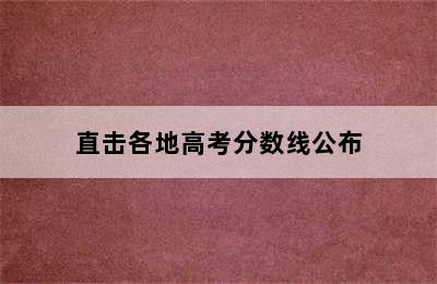 直击各地高考分数线公布