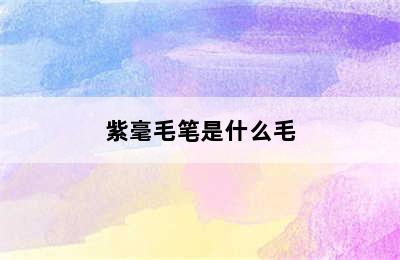 紫毫毛笔是什么毛