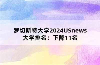 罗切斯特大学2024USnews大学排名：下降11名