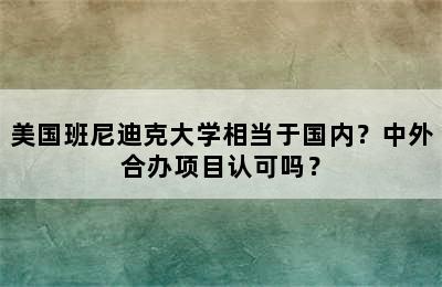 美国班尼迪克大学相当于国内？中外合办项目认可吗？