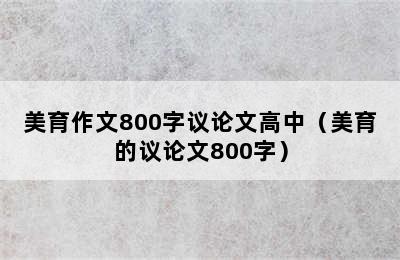 美育作文800字议论文高中（美育的议论文800字）