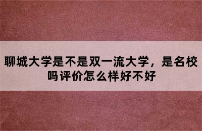 聊城大学是不是双一流大学，是名校吗评价怎么样好不好