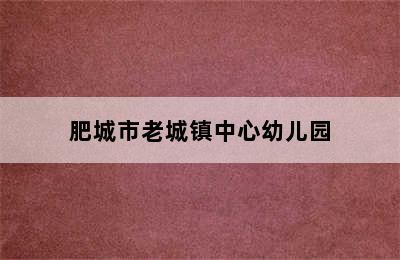 肥城市老城镇中心幼儿园