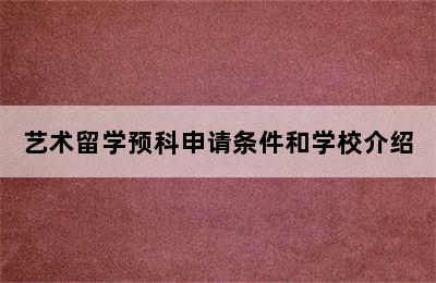 艺术留学预科申请条件和学校介绍