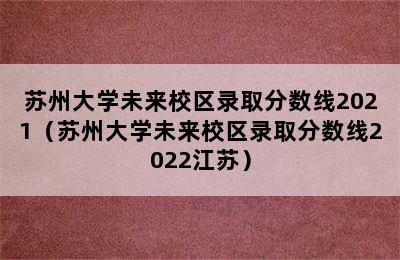 苏州大学未来校区录取分数线2021（苏州大学未来校区录取分数线2022江苏）