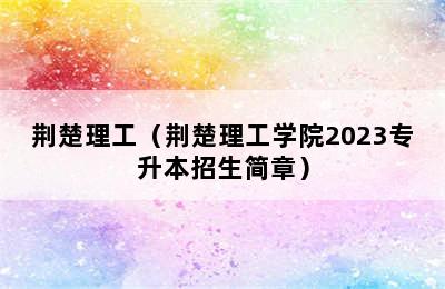 荆楚理工（荆楚理工学院2023专升本招生简章）