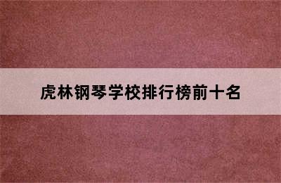 虎林钢琴学校排行榜前十名