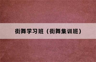 街舞学习班（街舞集训班）