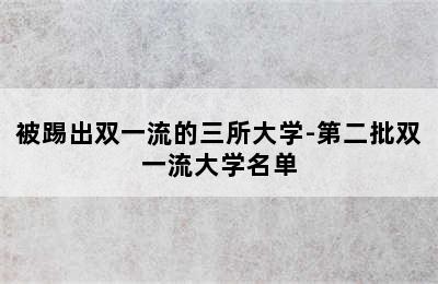 被踢出双一流的三所大学-第二批双一流大学名单