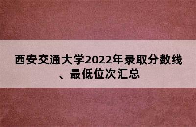 西安交通大学2022年录取分数线、最低位次汇总