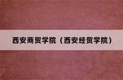 西安商贸学院（西安经贸学院）