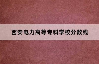 西安电力高等专科学校分数线