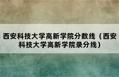 西安科技大学高新学院分数线（西安科技大学高新学院录分线）