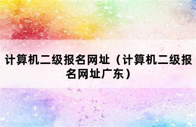 计算机二级报名网址（计算机二级报名网址广东）