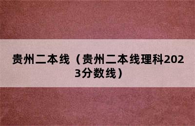 贵州二本线（贵州二本线理科2023分数线）