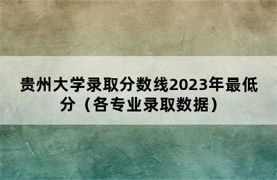 贵州大学录取分数线2023年最低分（各专业录取数据）