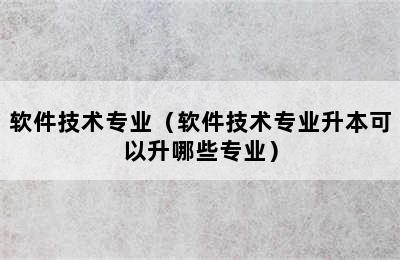 软件技术专业（软件技术专业升本可以升哪些专业）