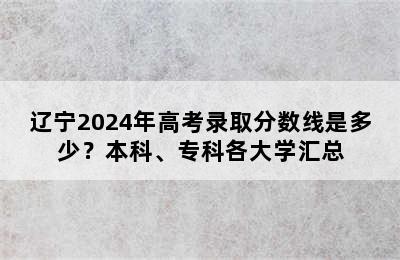 辽宁2024年高考录取分数线是多少？本科、专科各大学汇总