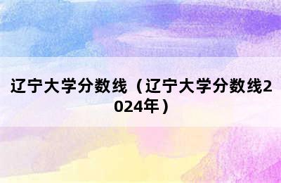 辽宁大学分数线（辽宁大学分数线2024年）