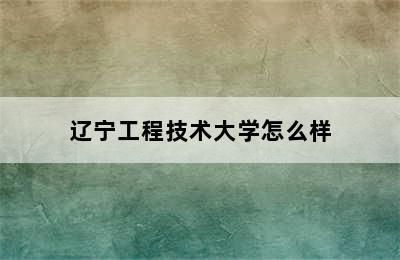 辽宁工程技术大学怎么样