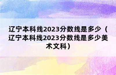 辽宁本科线2023分数线是多少（辽宁本科线2023分数线是多少美术文科）